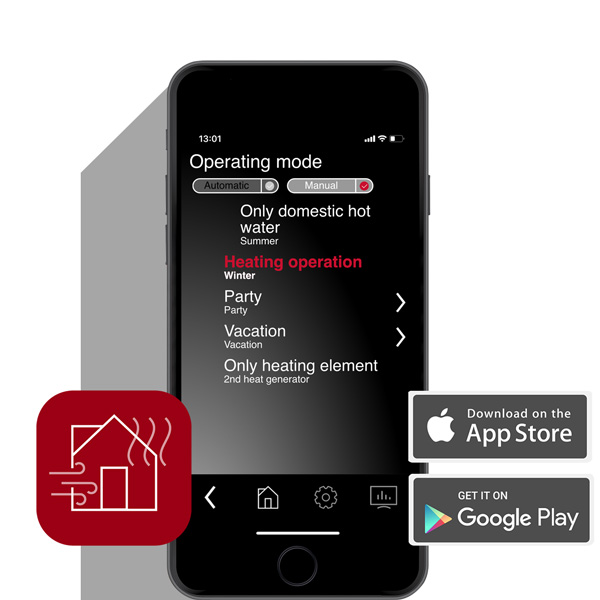 Dimplex Home app. Smart operation. For Dimplex heat pumps.